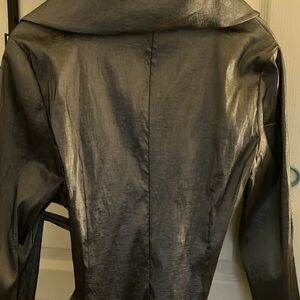 NWT gray satin evening blouse size M